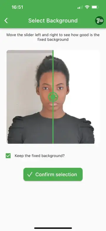 Aplikacioni 7ID: Heqësi i sfondit të fotografive të pasaportës