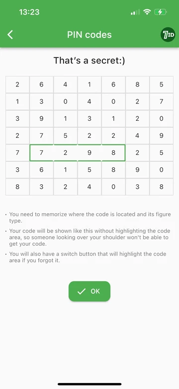 7ID: droši glabājiet savus PIN kodus vienā lietotnē